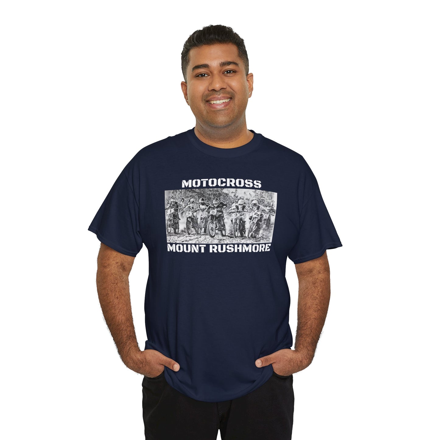 Vintage Art Motorcycle T-Shirt for Bikers Gildan Heavy Cotton Tee