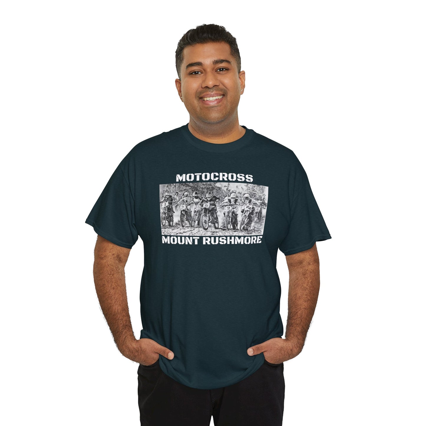 Vintage Art Motorcycle T-Shirt for Bikers Gildan Heavy Cotton Tee