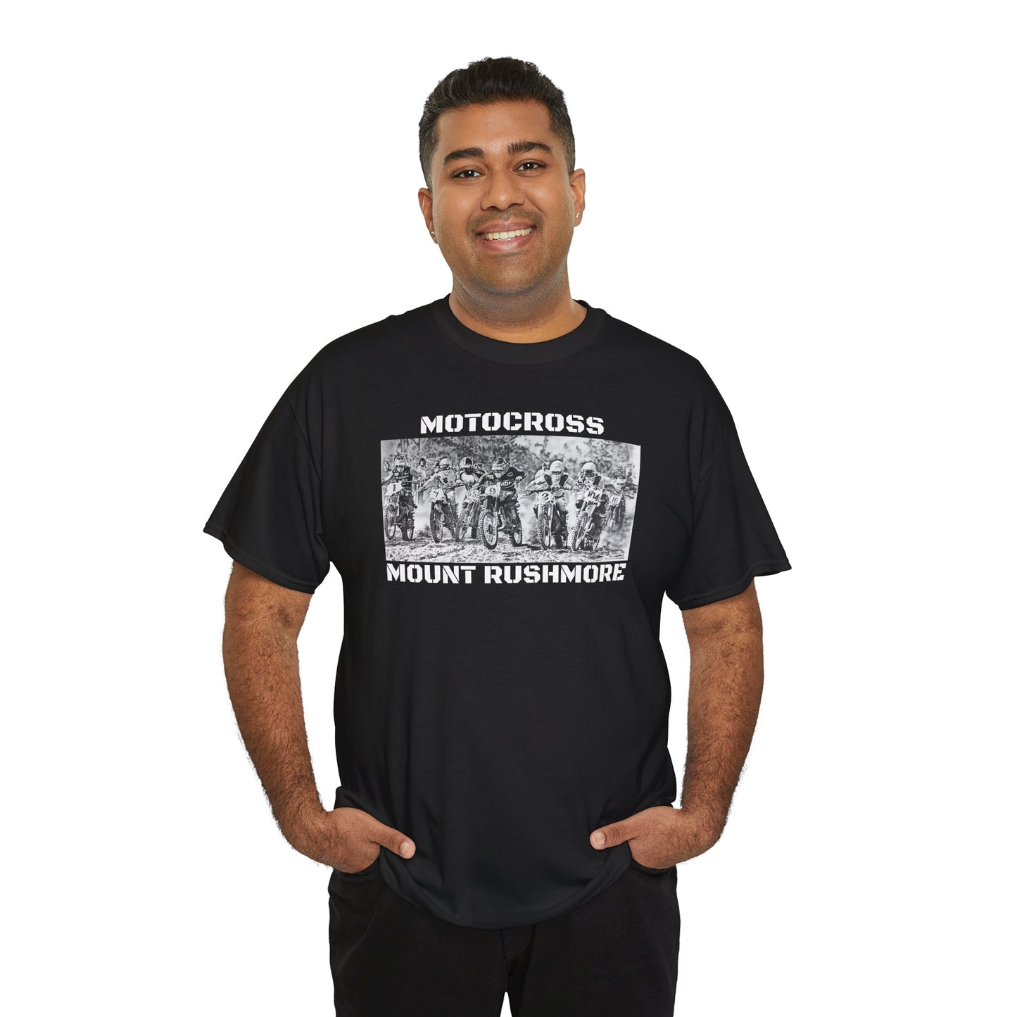 Vintage Art Motorcycle T-Shirt for Bikers Gildan Heavy Cotton Tee