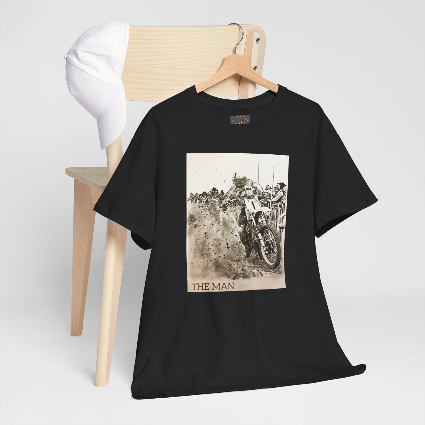 Vintage Art Motorcycle T-Shirt for Bikers Gildan Heavy Cotton Tee