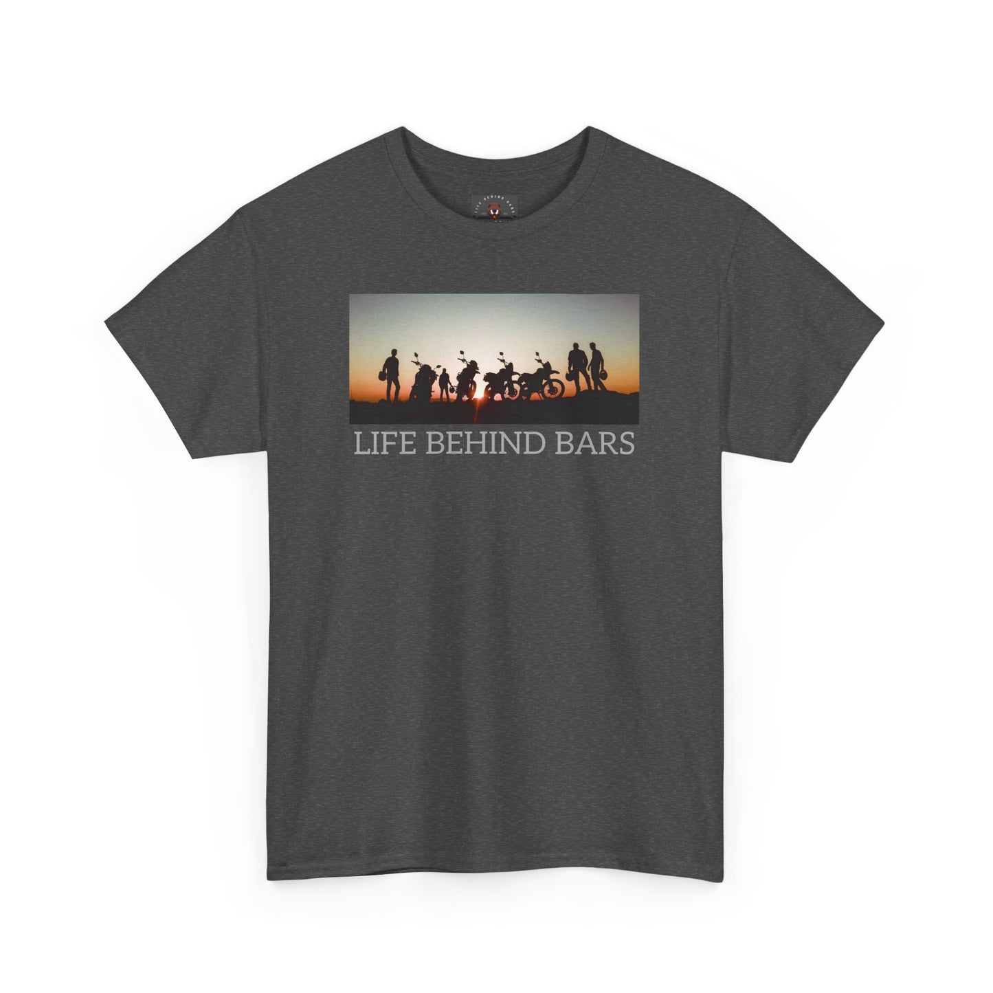 Adventure Bike T-Shirt for Bikers Gildan Heavy Cotton "Life Behind Bars" Graphic Shirt