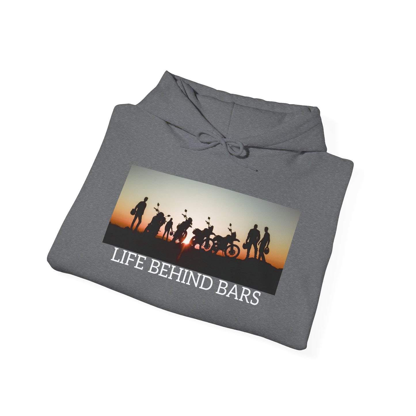 Adventure Bike "Life Behind Bars" Hoodie Gildan Heavy cotton