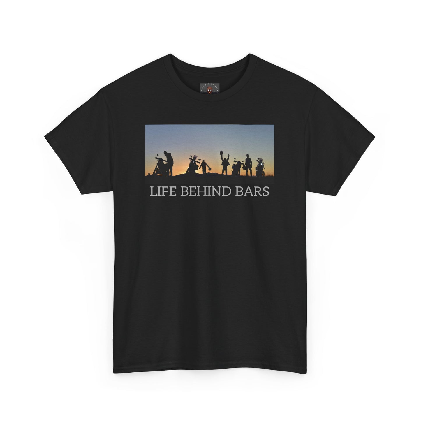 Adventure Bike T-Shirt for Bikers Gildan Heavy Cotton "Life Behind Bars" Graphic Shirt