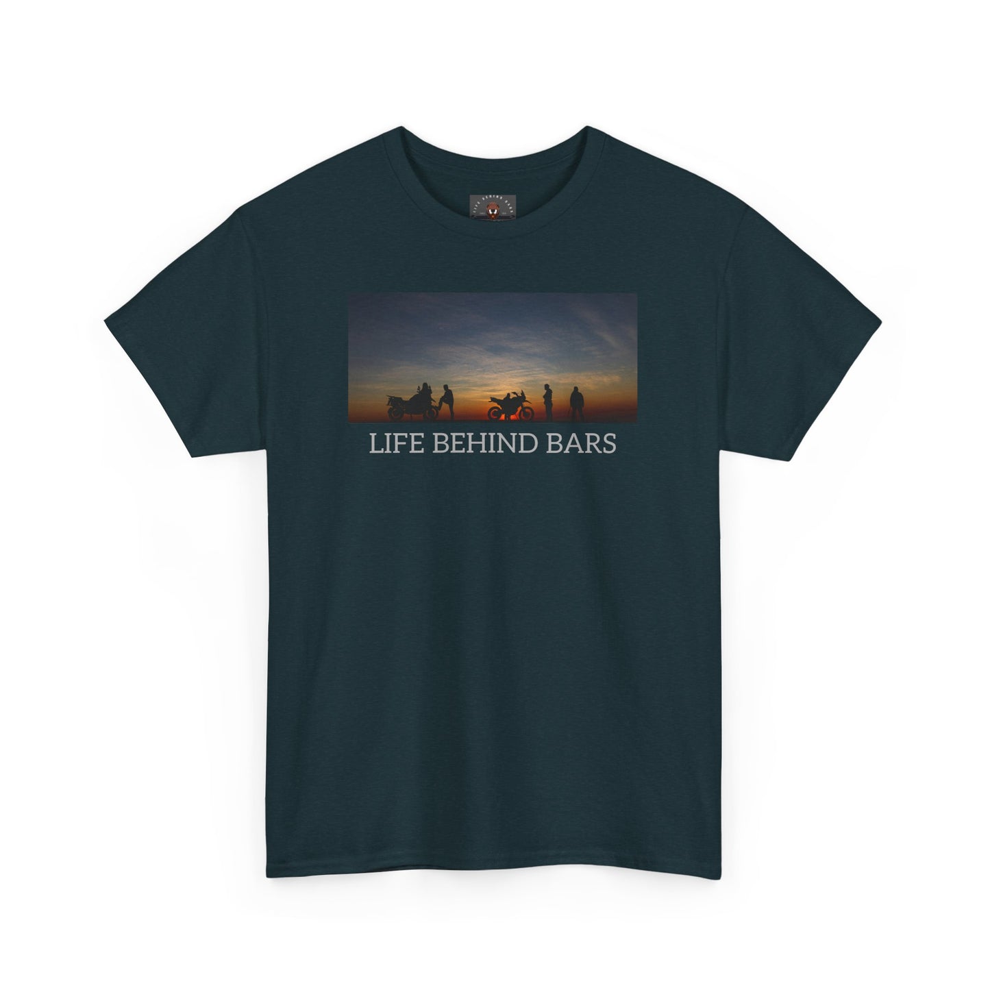 Adventure Bike T-Shirt for Bikers Gildan Heavy Cotton "Life Behind Bars" Graphic Shirt